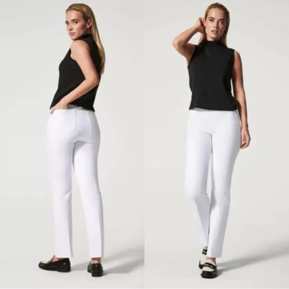 SPANX Women's On-The-Go Kick Flare Pants Classic White Sz M